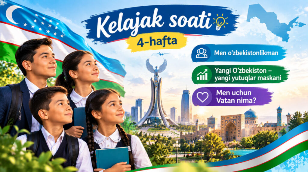 Kelajak soati 4-hafta mavzulari Men o'zbekistonlikman, Yangi O'zbekiston yangi yutuqlar maskani
